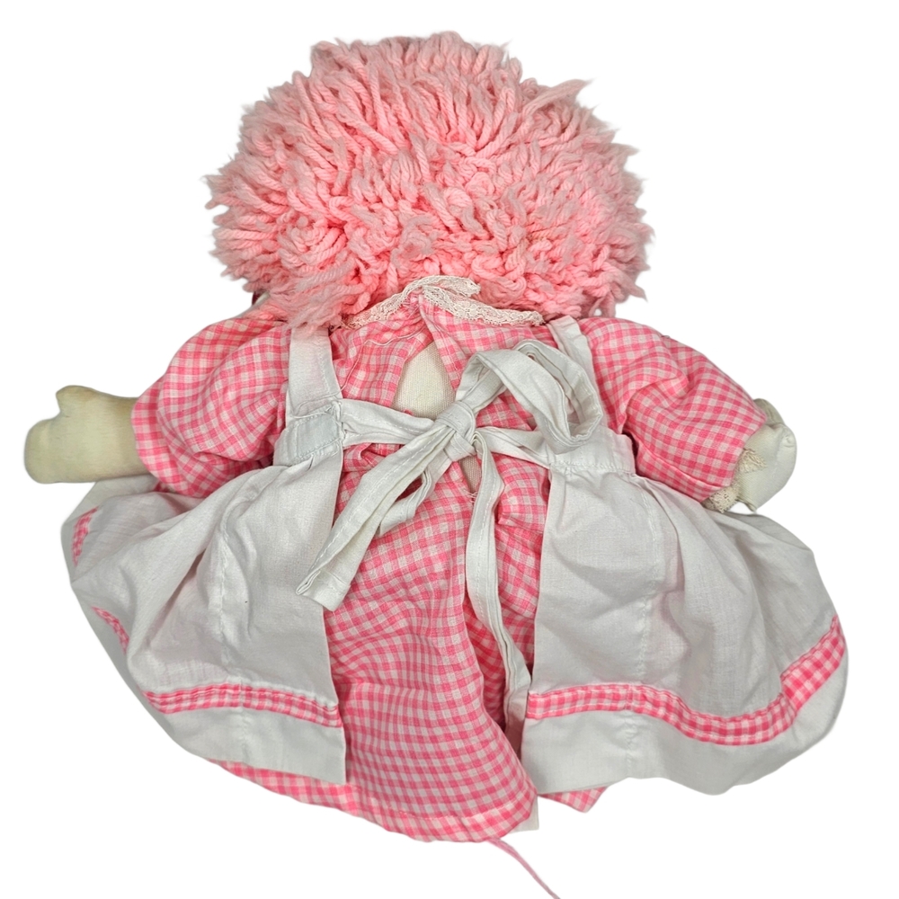 Unique OOAK Large 24" Raggedy Ann Doll w/Pink Pigtail Braid Hair & Gingham Dress - Picture 2 of 16